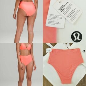 Lululemon Waterside High Waist Skimpy Swim Bikini Bottom Raspberry Creme NWT sz6